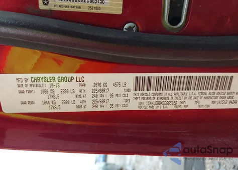 2014 Jeep Compass Sport from USA, damaged, VIN 1C4NJDBBXED665156